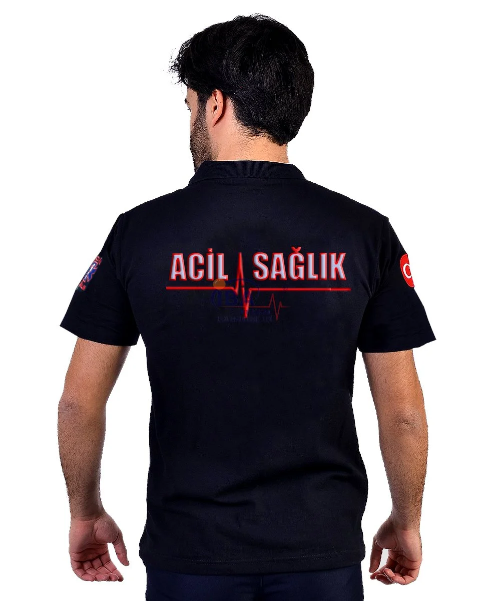 Özel%20Acil%20Sağlık%20Polo%20Yaka%20Kısa%20Kol%20T-Shirt%20Lacivert