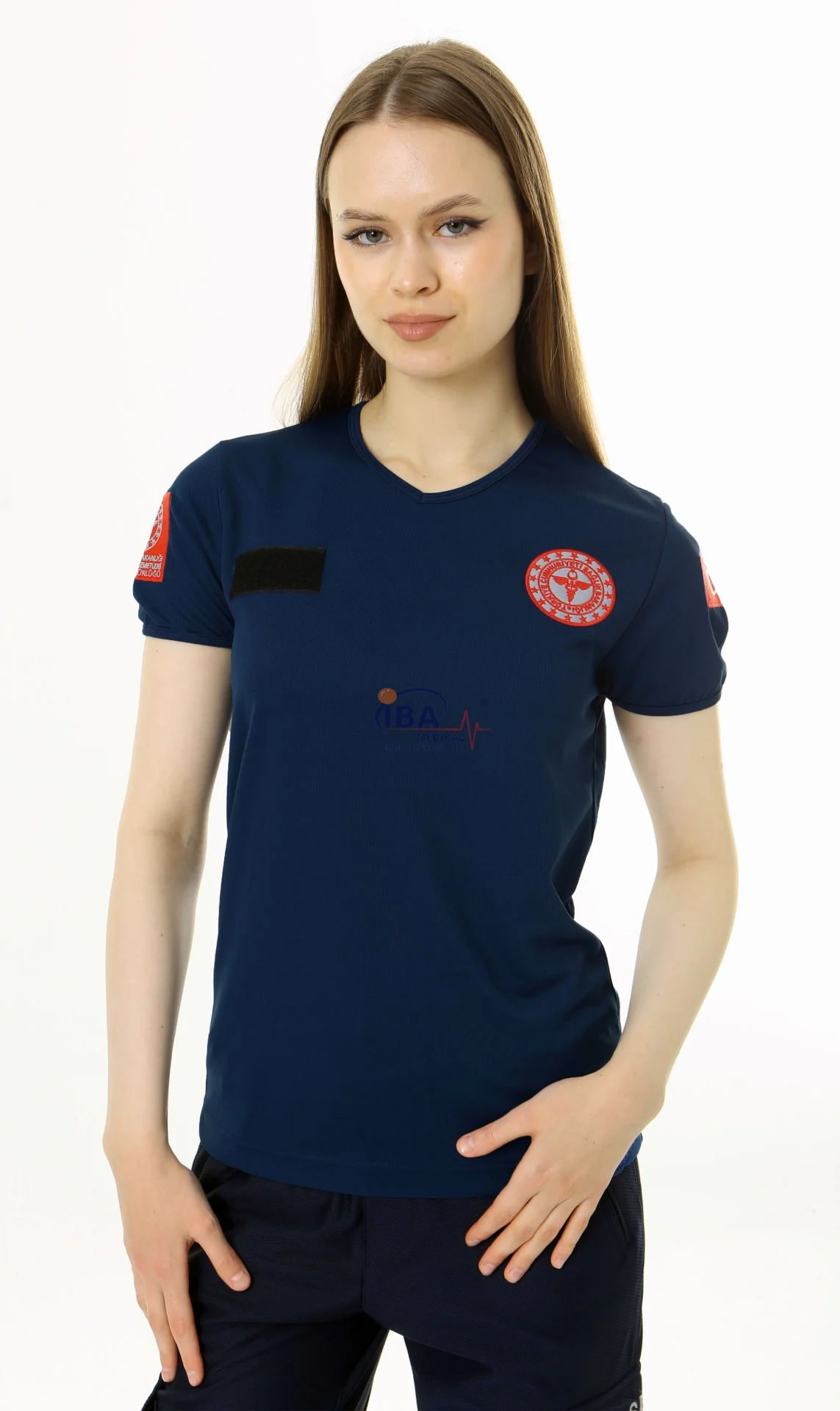 İ-SPORTİVE%20V%20Yaka%20Kısa%20Kol%20Acil%20Sağlık%20Spor%20T-Shirt