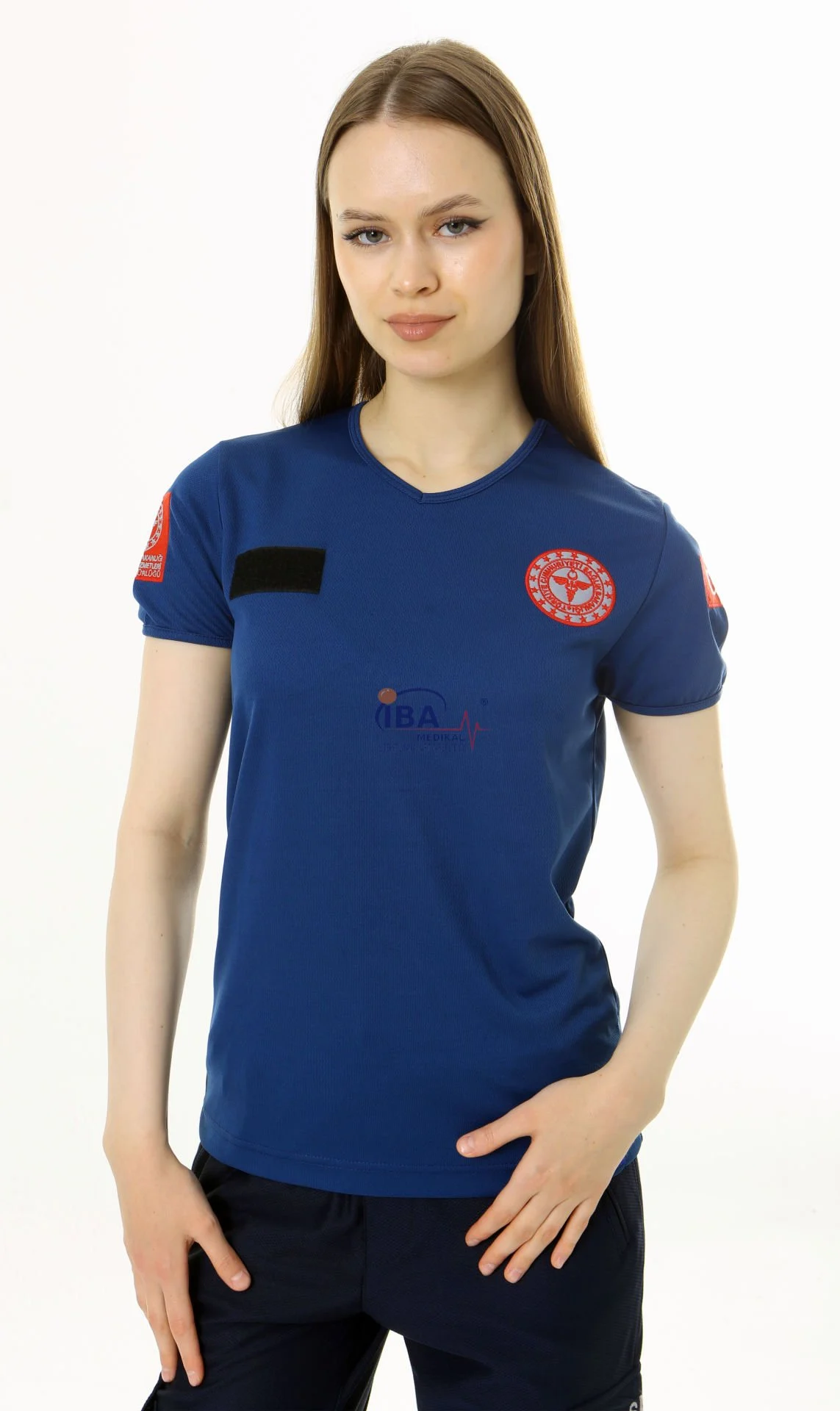 İ-SPORTİVE%20V%20Yaka%20Kısa%20Kol%20Acil%20Sağlık%20Spor%20T-Shirt