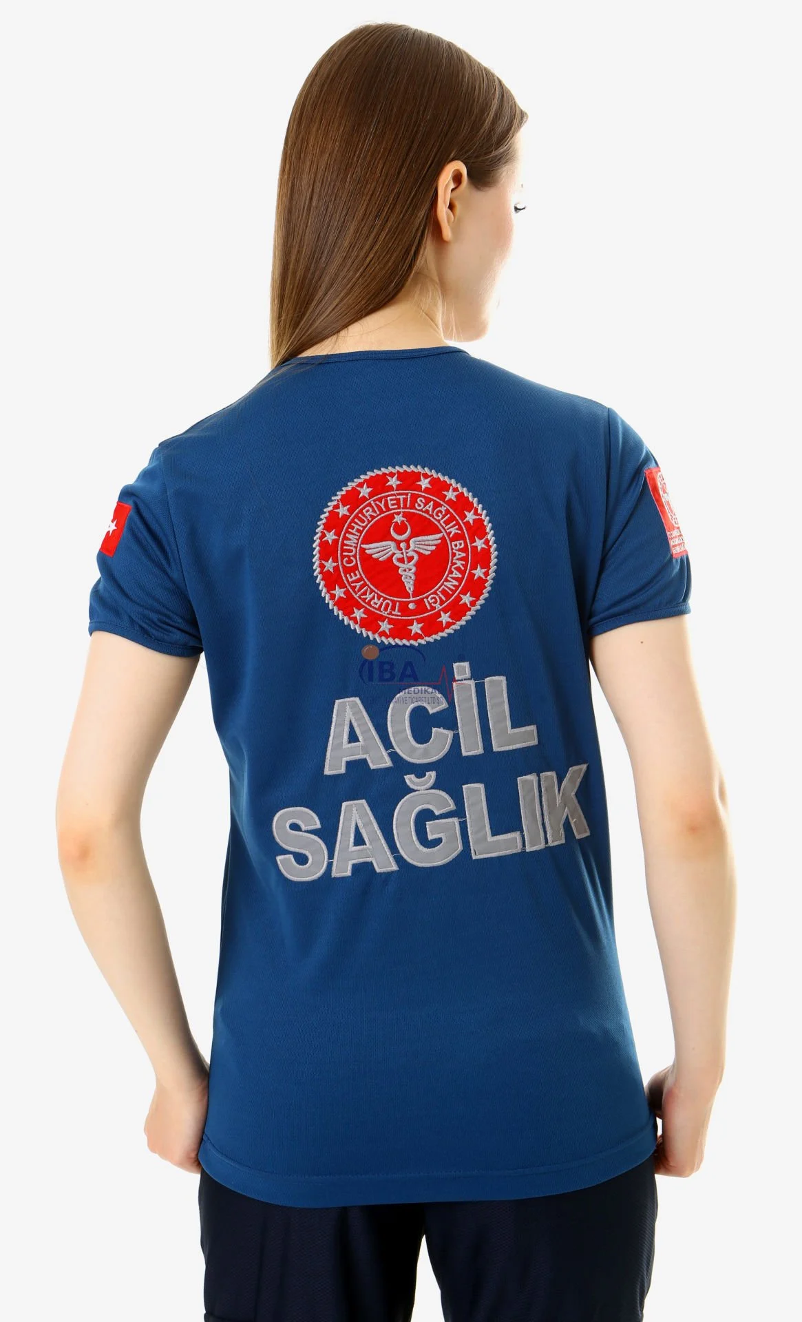 İ-SPORTİVE%20V%20Yaka%20Kısa%20Kol%20Acil%20Sağlık%20Spor%20T-Shirt