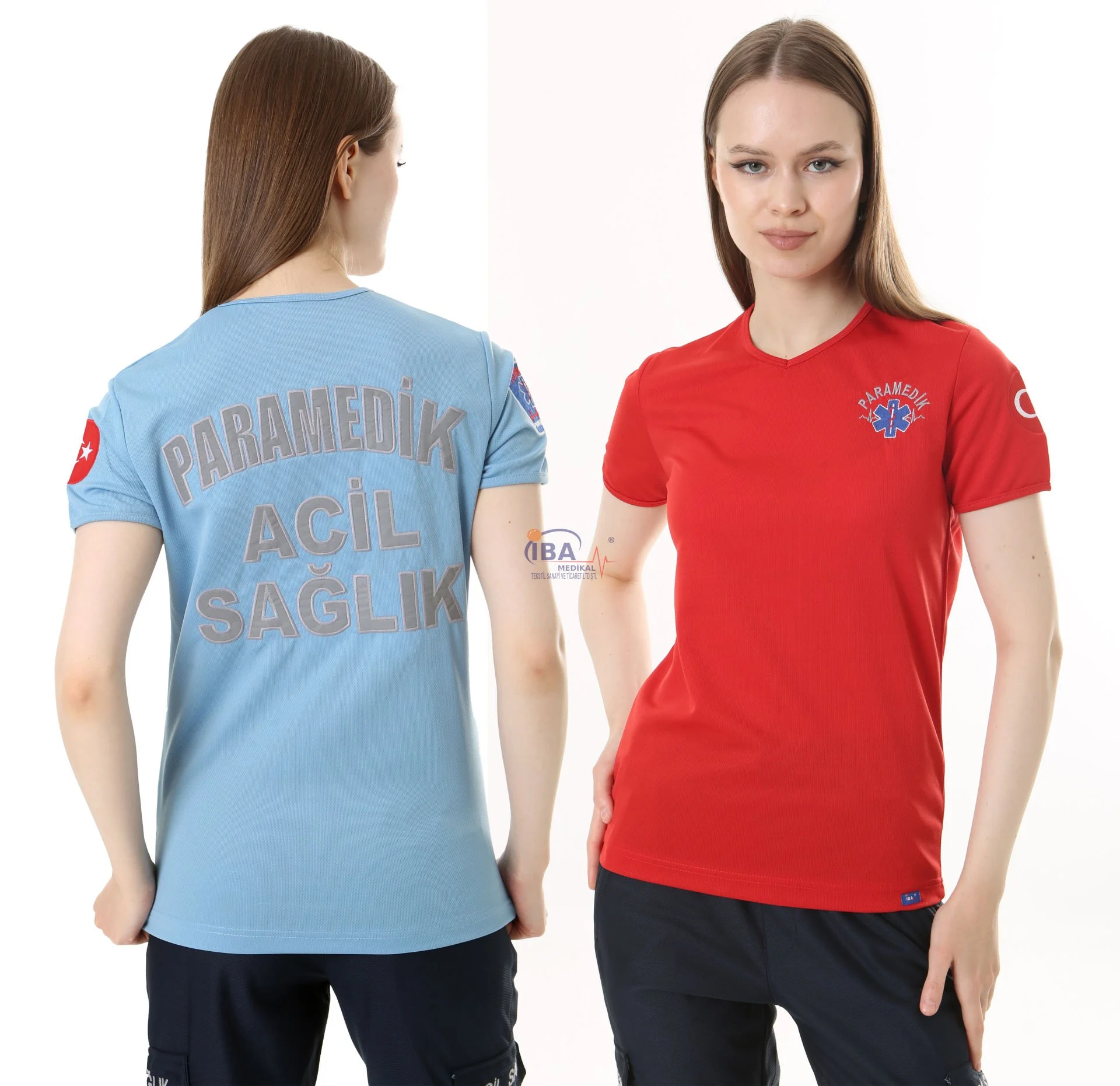 İ-SPORTİVE%20V%20Yaka%20Kısa%20Kol%20Paramedik%20Spor%20T-Shirt